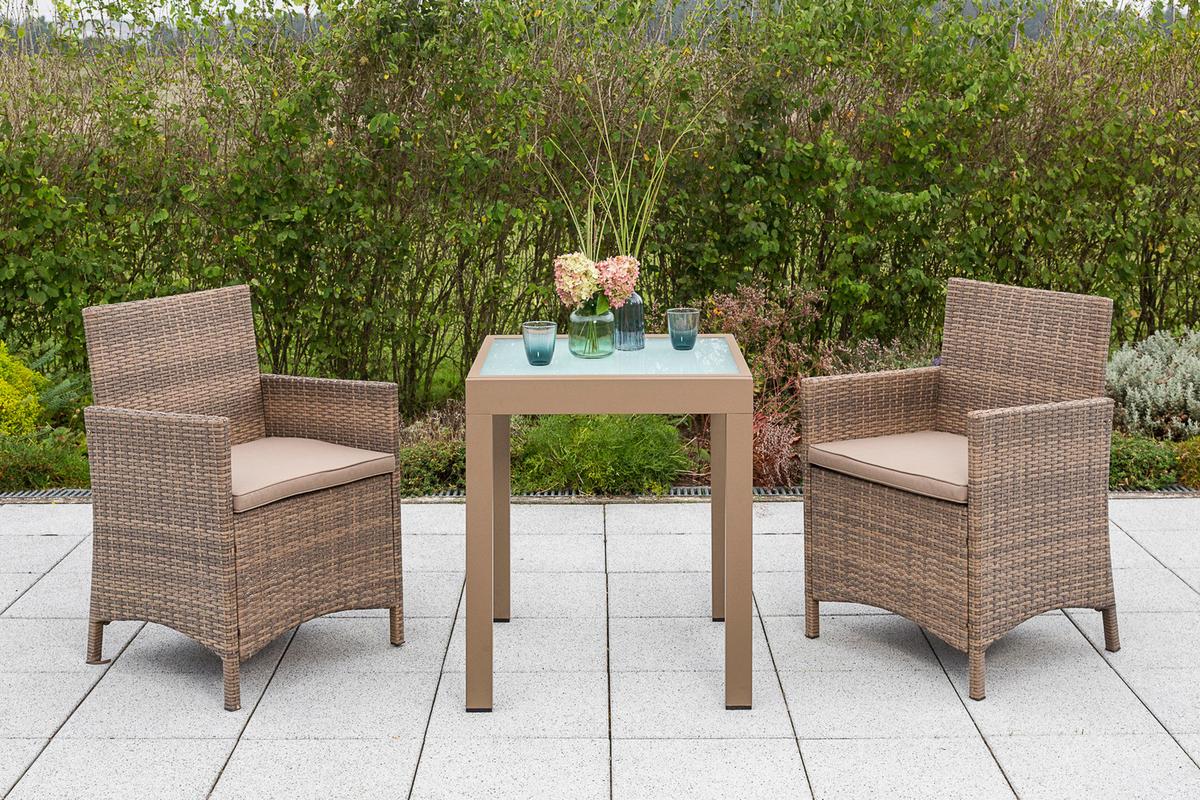 Set Vrtnih Stolov Treviso, Blazine - naravne barve, Moderno, kovina/umetna masa (57/87,5/54cm) - Gardenson
