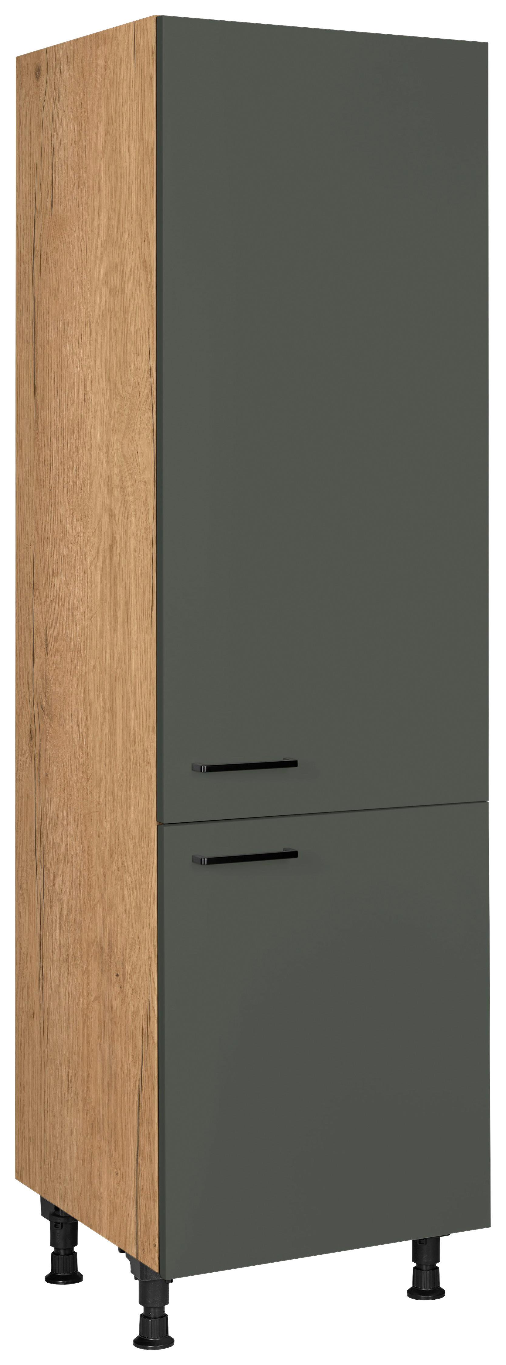 Geräteumbauschrank Easytouch Grün - Eichefarben/Schwarz, MODERN, Holzwerkstoff/Metall (60/216,6/58cm) - Nobilia