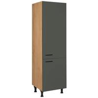 Geräteumbauschrank Easytouch Grün - Eichefarben/Schwarz, MODERN, Holzwerkstoff/Metall (60/216,6/58cm) - Nobilia