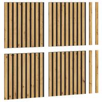 Akustikpaneel-Set Silence 4er-Set je ca. 40x40 cm Eiche - Eiche Artisan, Basics, Holzwerkstoff/Kunststoff (40/40/2cm) - MID.YOU