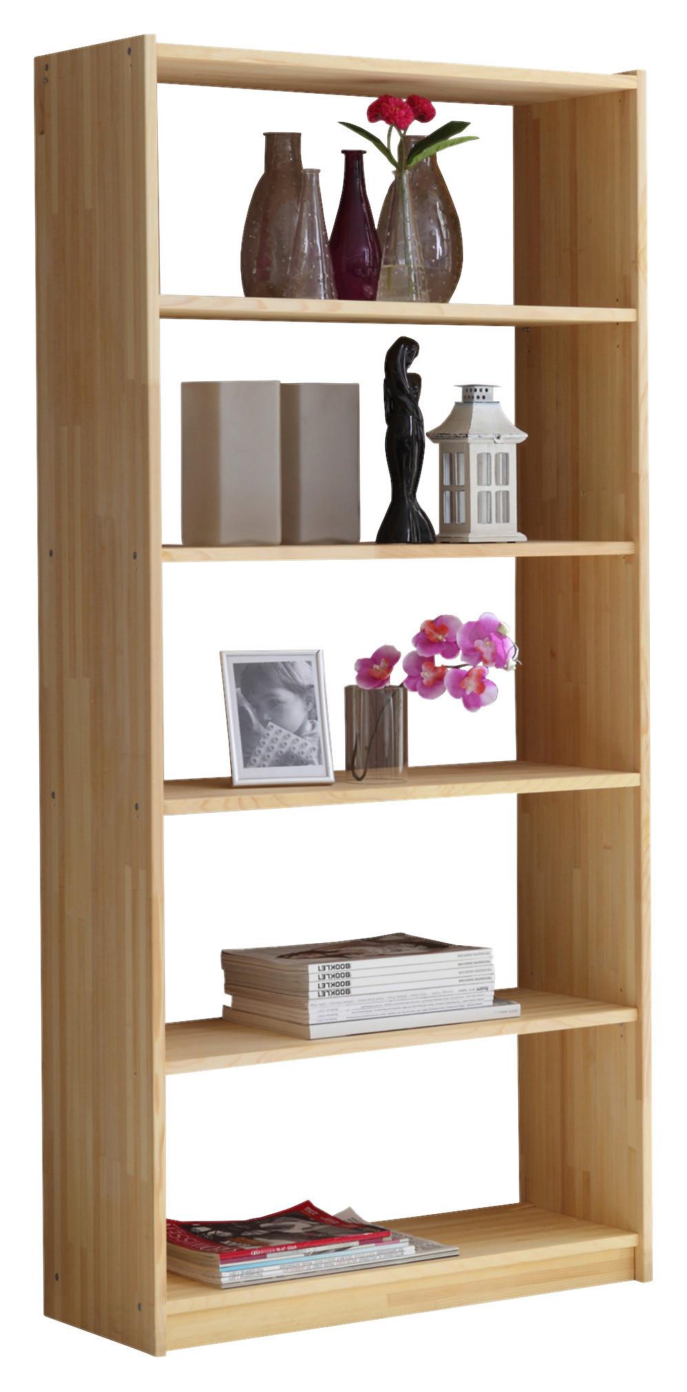 Regal Lina, Bor, Masivno - naravne barve, Moderno, les (80/179/31cm) - MID.YOU