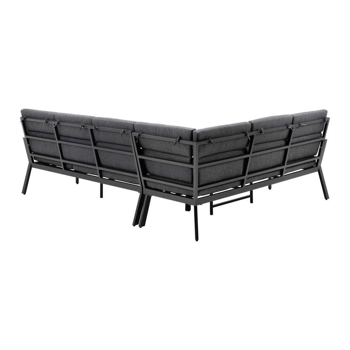 Vrtna Garnitura Eleonora - tamno siva/prirodne boje, Moderno, metal/tekstil (263/84/77cm) - Bessagi Garden