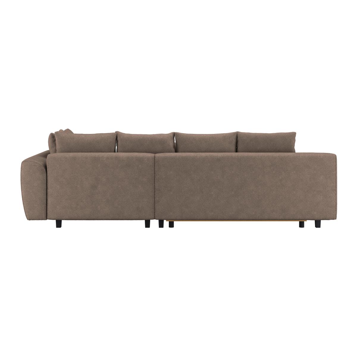 Kutna Garnitura Mendoza - tamno smeđa/siva, Design, tekstil/drvo (309/197cm) - Modern Living