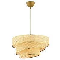 LAMPA WISZĄCA COUPER HAZERAN - CAMEL, GOLD - beżowy, Design, metal/tkanina (40/72cm) - P & B