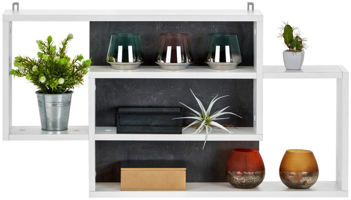 Zidna Polica Dream - bijela/tamno siva, Moderno, drvni materijal (90/48/16cm) - Modern Living