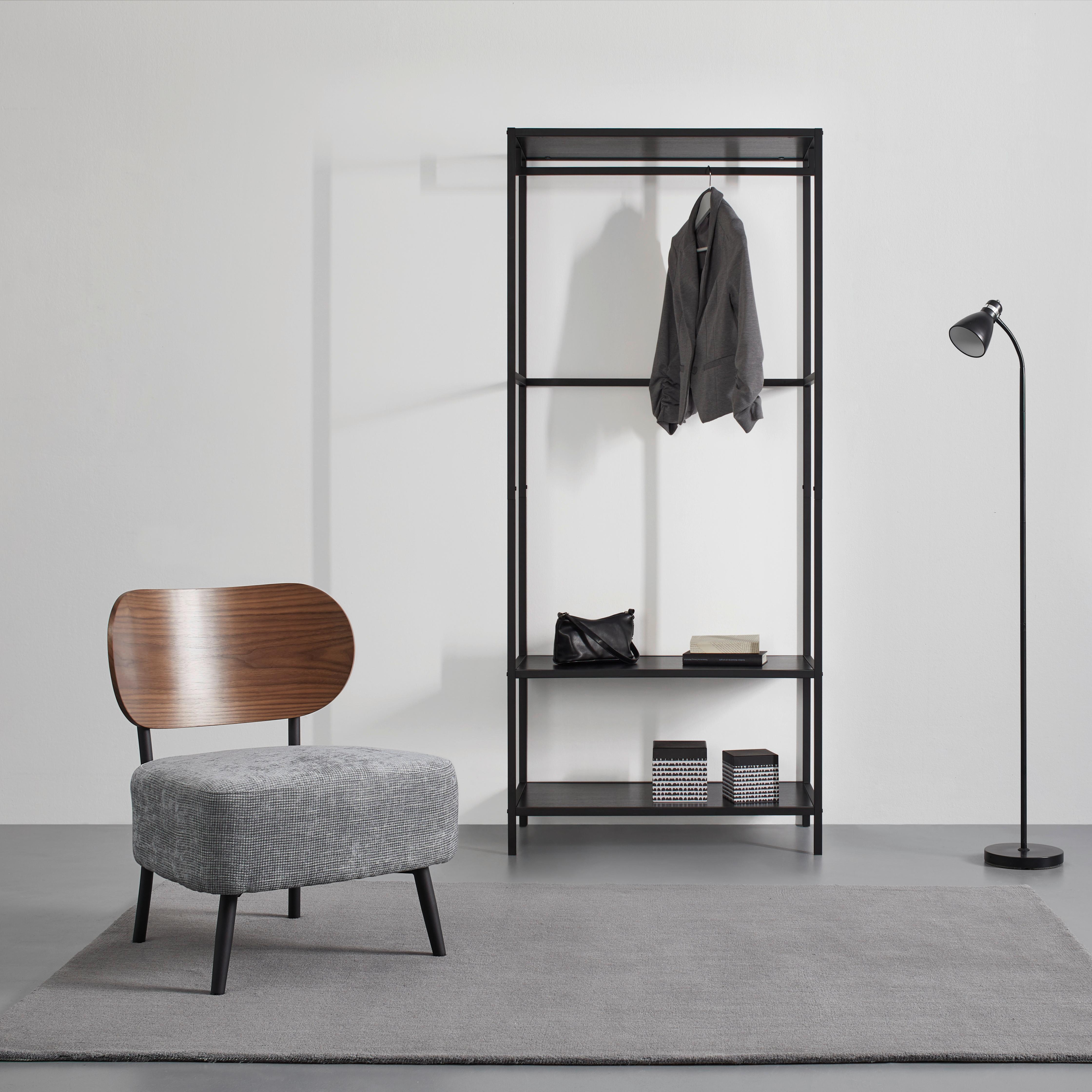 KLÄDSTÄLLNING STILOS -EXKLUSIV- - svart, Modern, metall/trämaterial (80/185/44cm) - Mömax
