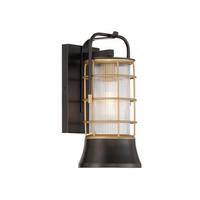 Kültéri Falilámpa Qn-Rivamar-S-Blk-Gd - többszínű, Konventionell, üveg/fém (33,5/15,3/18,4cm) - Elstead Lighting