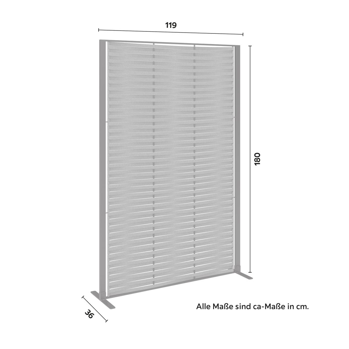 Paravent Java Dunkelgrau - Dunkelgrau, MODERN, Textil/Metall (119/180/36cm) - Bessagi Garden