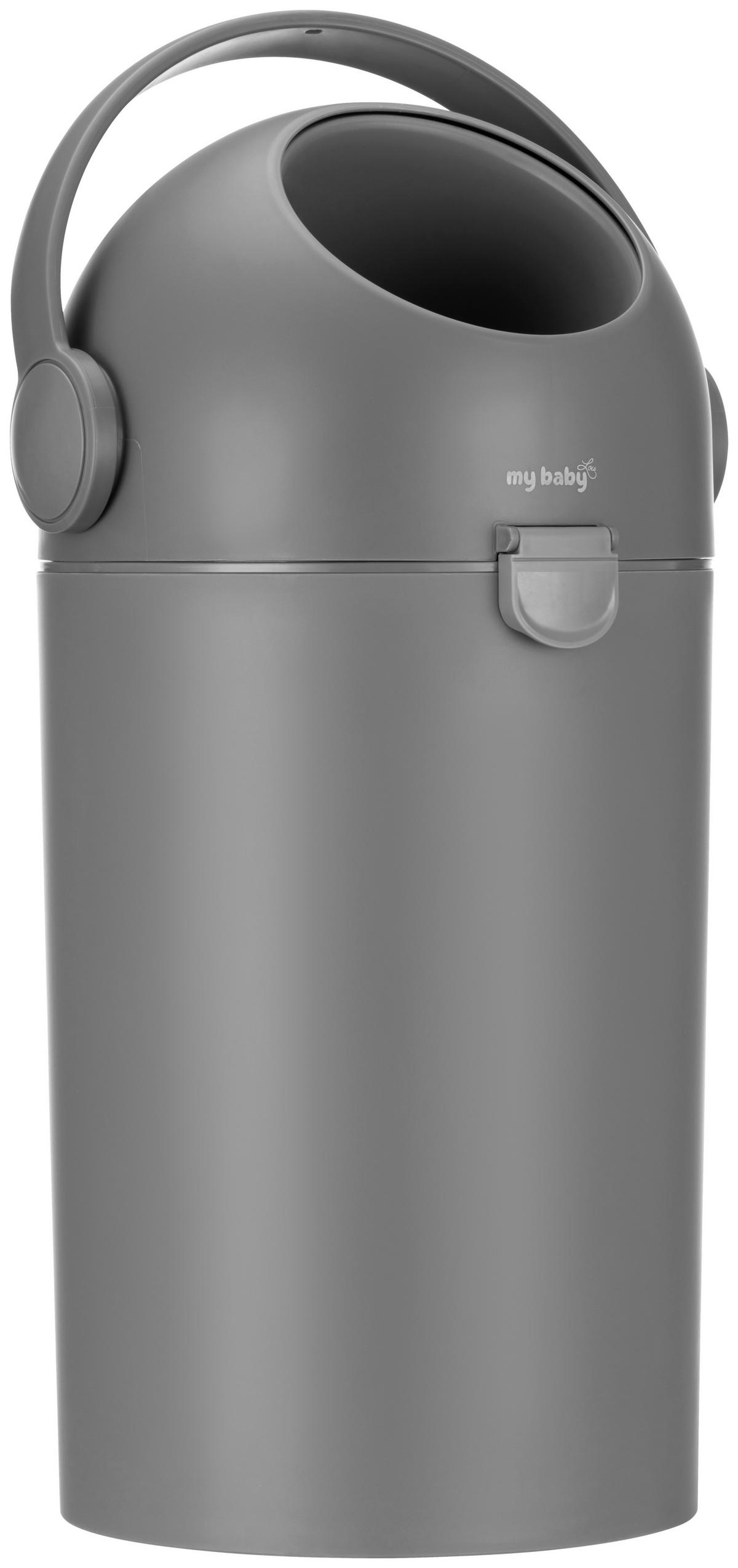 KOSZ NA PIELUCHY SCONCS - ciemnoszary, Basics, tworzywo sztuczne (26/55cm) - My Baby Lou