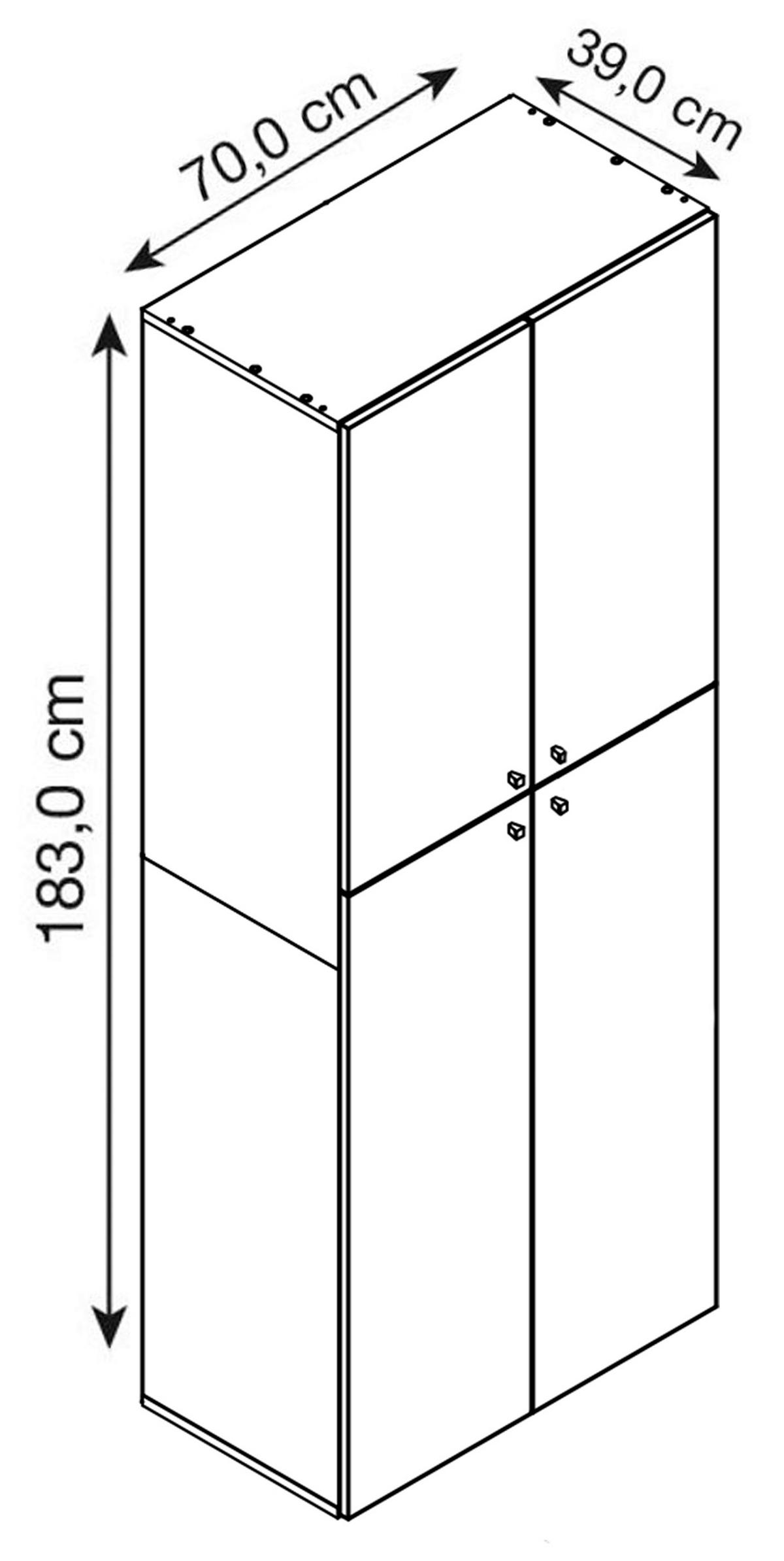Omara Za Čevlje Vandol, Barva Bukve - srebrne barve/črna, Design, umetna masa/leseni material (71/180/39cm) - MID.YOU