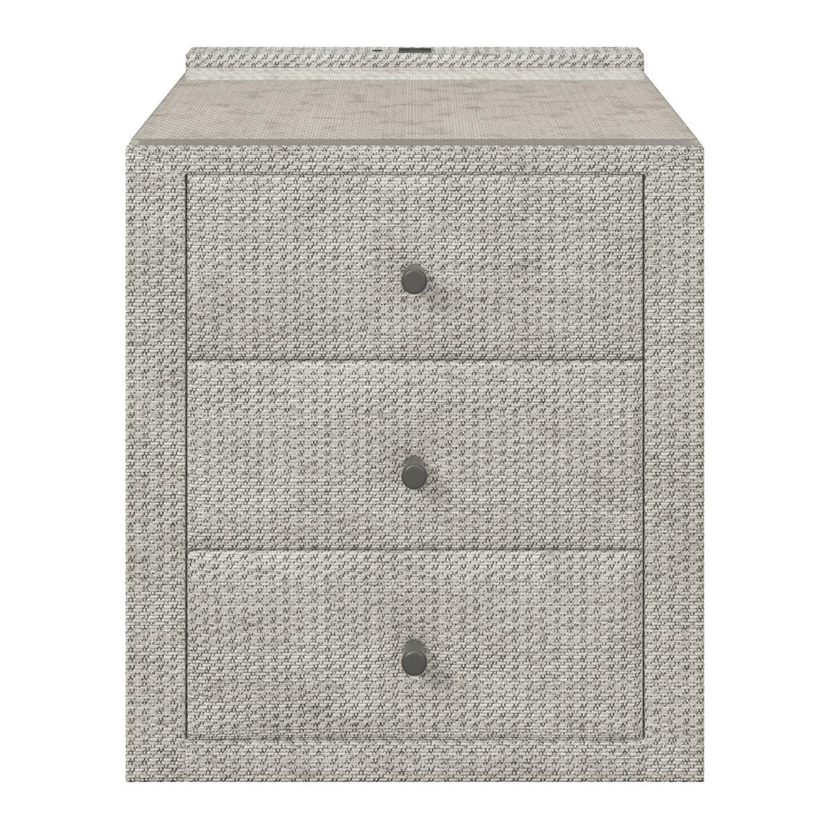 Noćni Stočić Brisbane I - ecru, Trendi, staklo/tekstil (49,5/56,5/46cm) - Premium Living