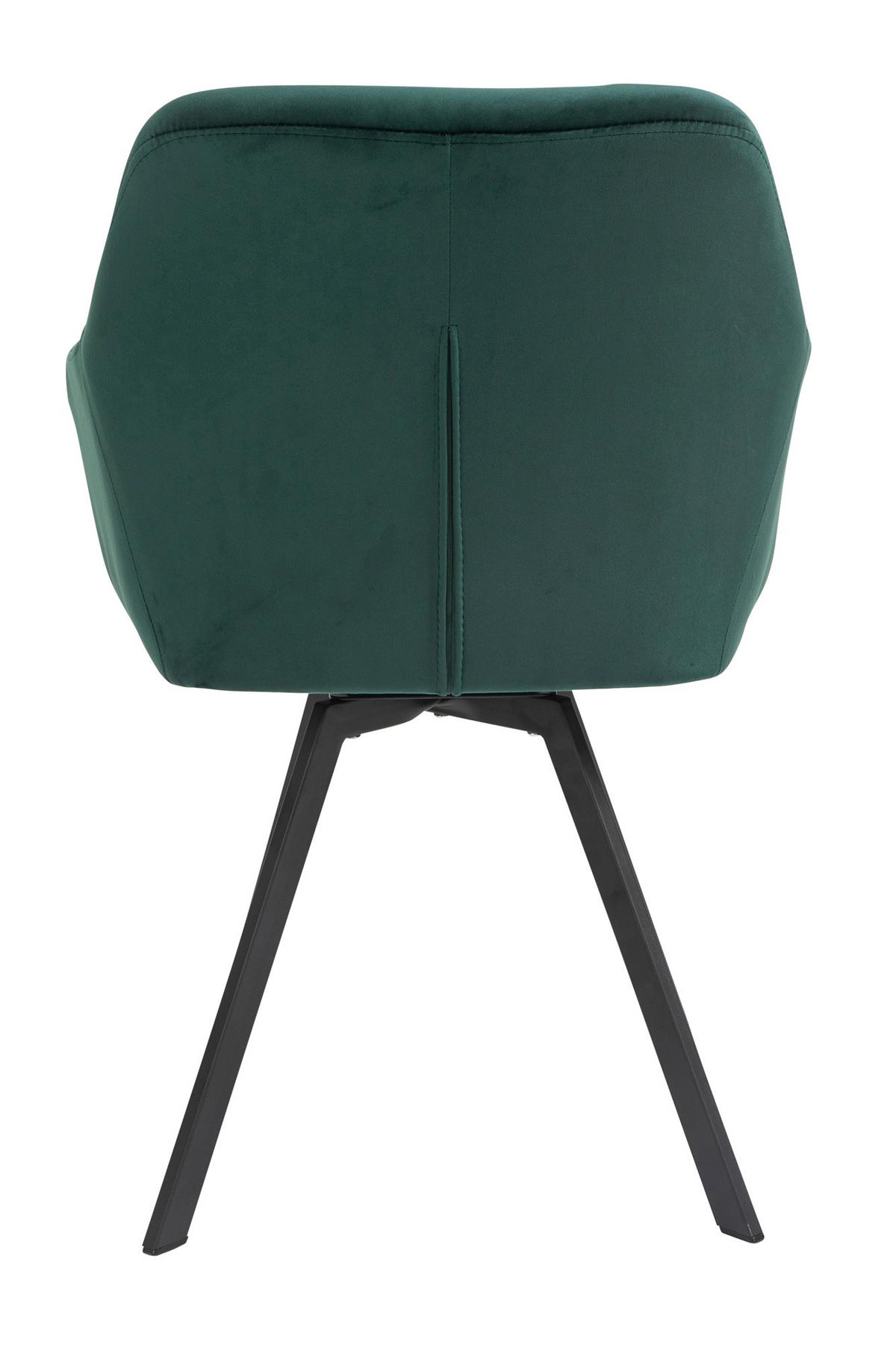 Naslanjač Samt, Gozdno Zelena, Vrtljiv - črna/gozdno zelena, Moderno, kovina/tekstil (61/85/62cm) - Livetastic