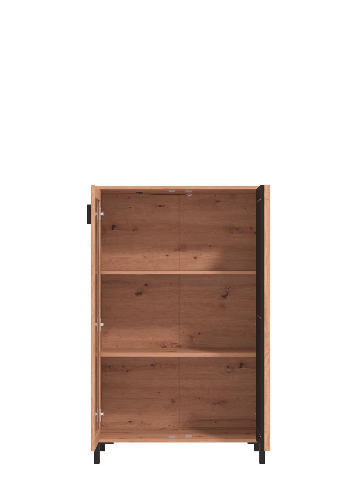 Highboard Laval Schwarz/Eiche Artisan - Schwarz/Eiche Artisan, MODERN, Holzwerkstoff/Kunststoff (80/129/40cm) - P & B