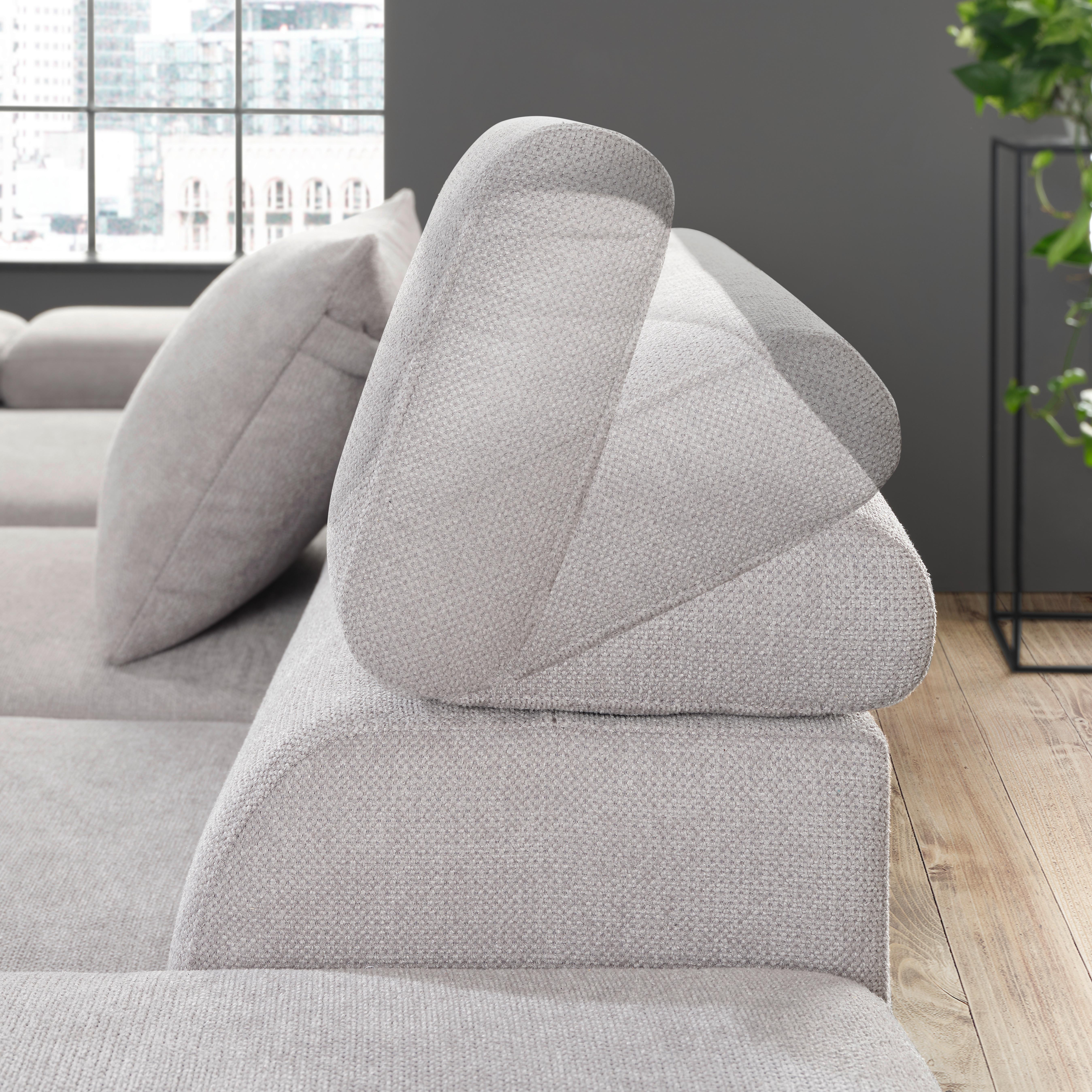 Sedežna Garnitura Molina Mini, Z Ležiščem - črna/svetlo siva, Moderno, kovina/tekstil (277/189cm) - Premium Living