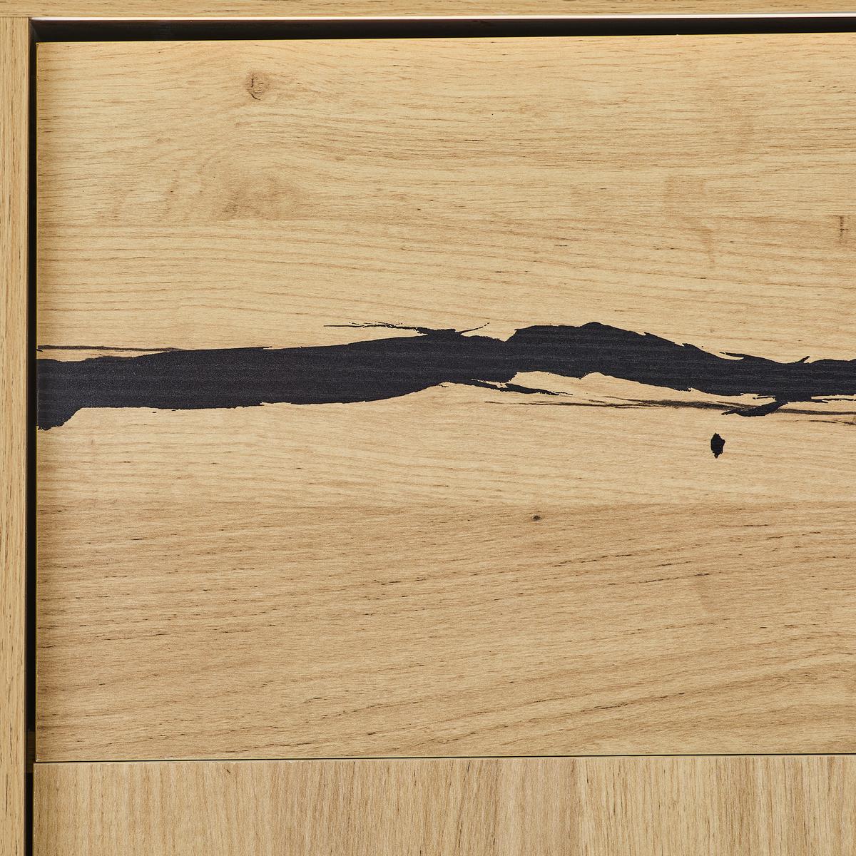 KOMODA SZEROKA LIA - kolor dębowy/czarny, Konventionell, materiał drewnopochodny (200/89/40cm) - Xora