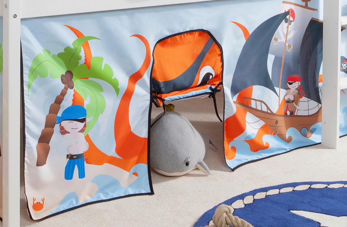 Pograd Malte, Bela, Pravi Les, 90x200cm - bela/naravne barve, Natur, tekstil/les (90/200cm) - MID.YOU
