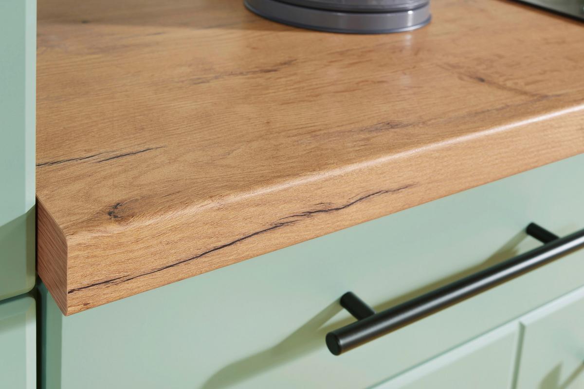 Küchenleerblock Anton o. Geräte Wildeiche/Schilfgrün - Schilfgrün/Wildeiche, Trend, Holzwerkstoff/Metall (220cm) - Respekta