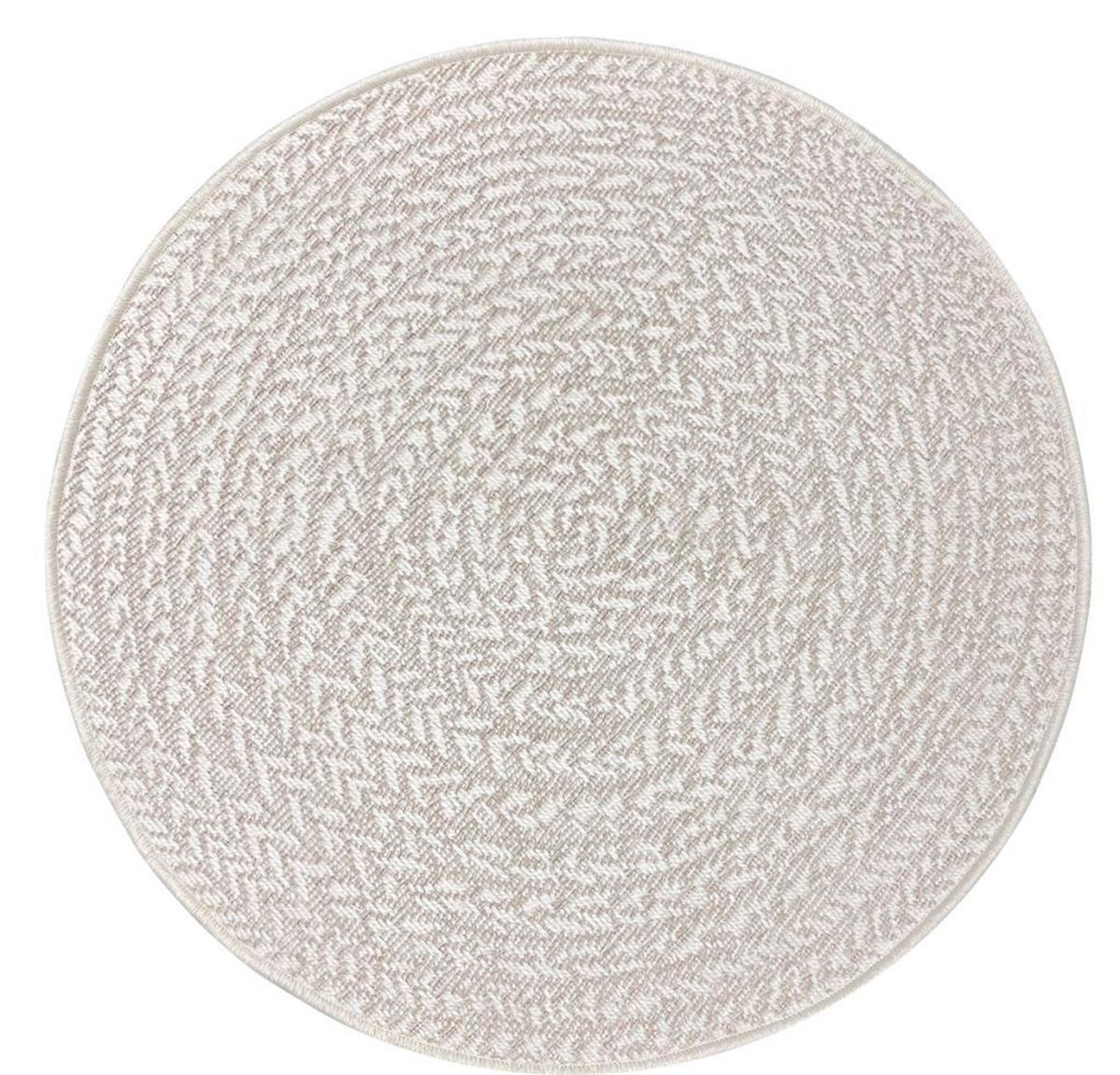 Webteppich Elio Creme  Ø ca. 120cm - Creme, Basics, Textil (120cm)