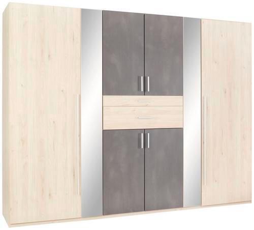 Omara S Klasičnimi Vrati Odessa, Hrast, Siva - opečnato rjava/barve hrasta, Konvencionalno, kovina/leseni material (270/208/58cm) - Mömax