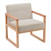 FÅTÖLJ MALMÖ - ljusgrå/naturfärgad, Modern, trä/textil (65/75/69cm) - Mömax