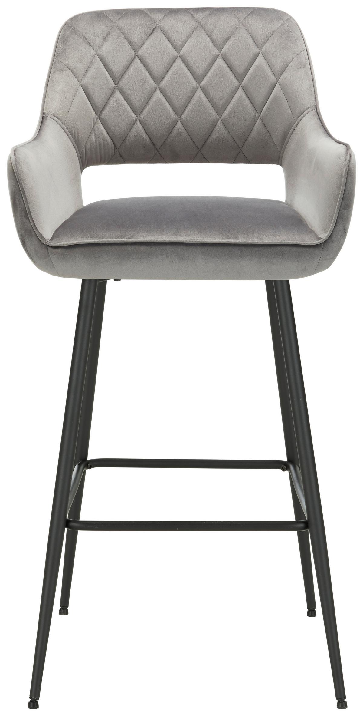 Barski Stol Serafina - siva/črna, Moderno, kovina/tekstil (54/105/60cm) - Mömax