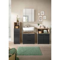 BADEZIMMER ICE - Eiche dunkel/Schwarz, Basics, Holzwerkstoff/Kunststoff (150cm) - MID.YOU