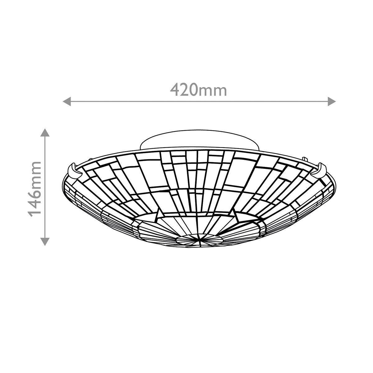 Mennyezeti Lámpa Qz-Reed-F-Vb - sötétbarna/többszínű, Konventionell, üveg/fém (14,6/42,0cm) - Elstead Lighting