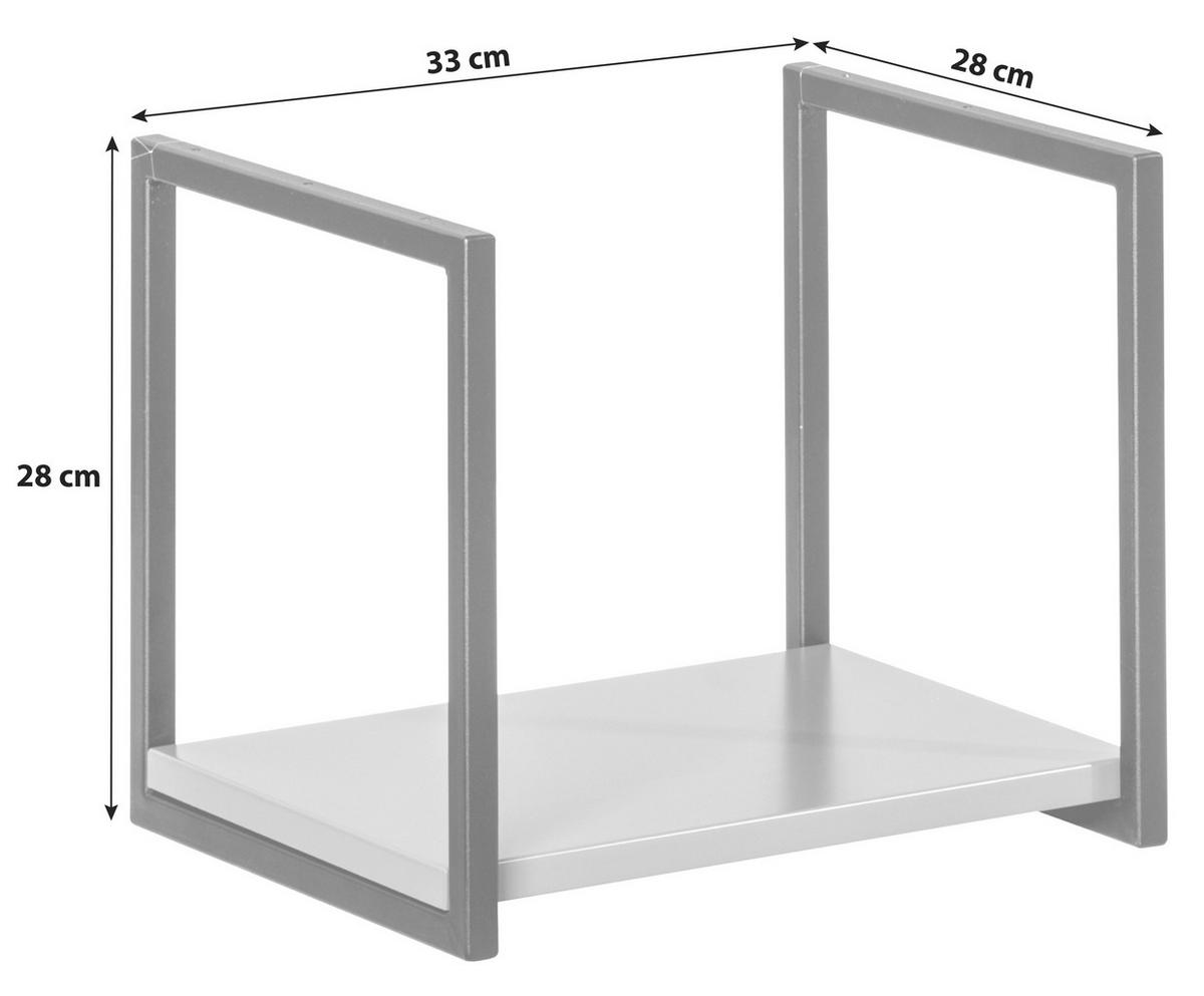 Badezimmerregal "New York", Grau/Schwarz 33x28 cm - Schwarz/Grau, MODERN, Holzwerkstoff/Metall (33/28/28cm) - MID.YOU