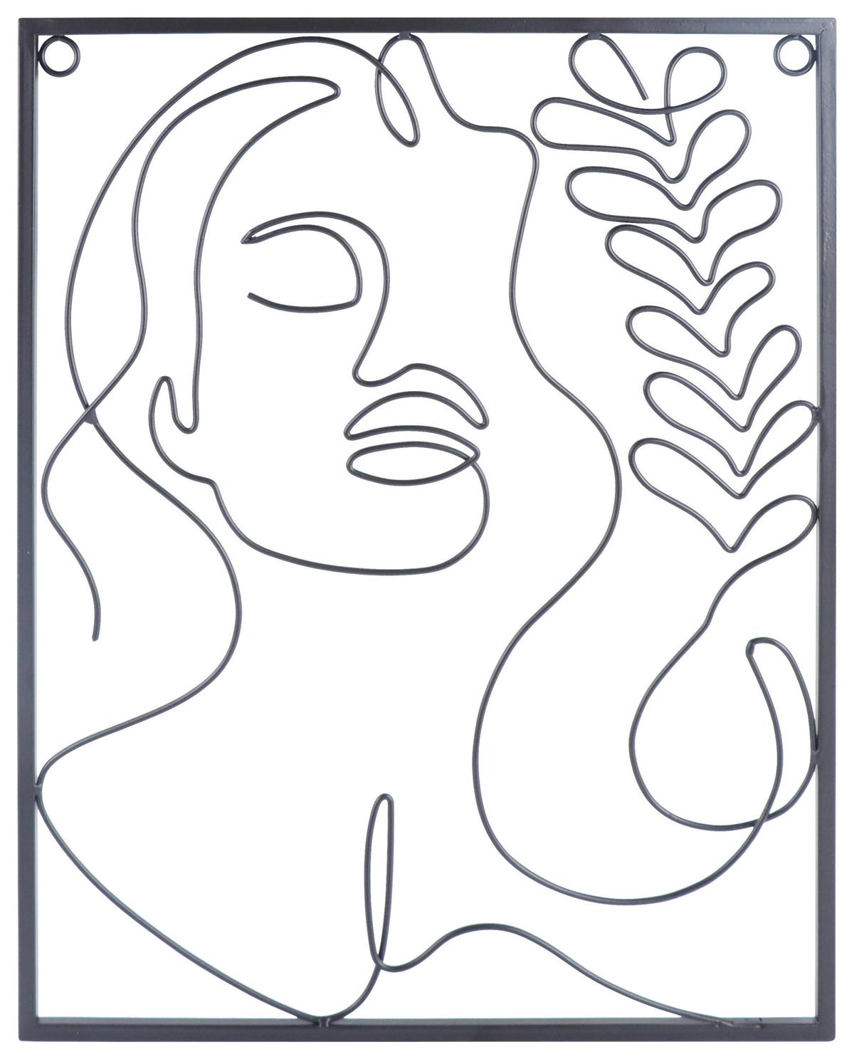 Wanddeko Lady in Schwarz - Schwarz, Modern, Metall (36/45cm) - Mömax