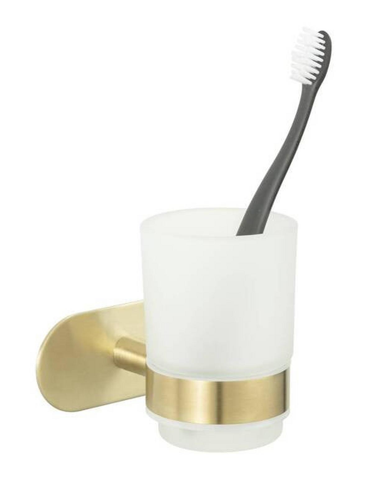 Držač Četkica Za Zube Orea - zlatne boje, Lifestyle, staklo/metal (10/9,5/10cm) - Wenko