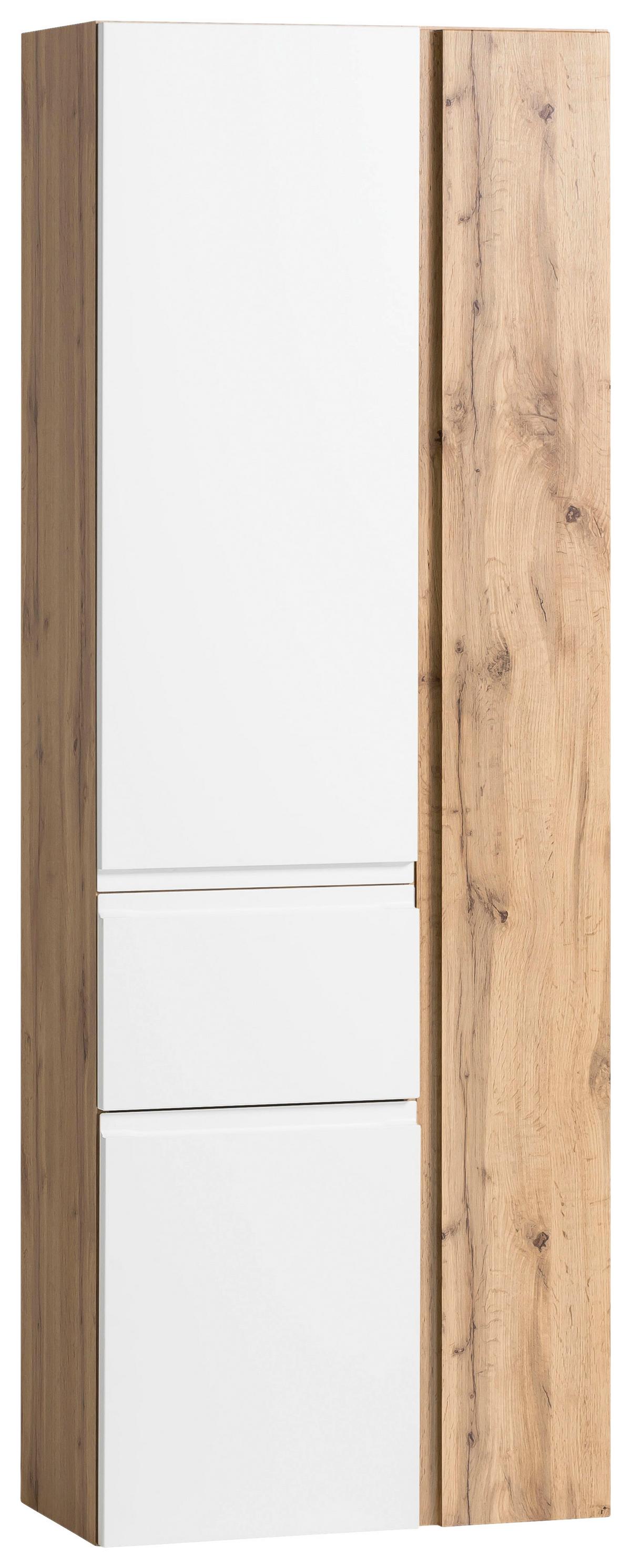 Hochschrank Varese ca. 65x180 cm Weiß/Eiche - Eiche Wotan/Weiß, MODERN, Holzwerkstoff (65/180/35cm) - Held