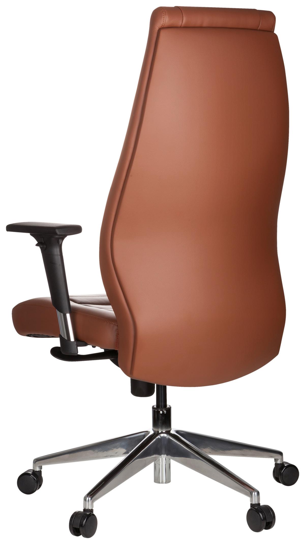 Pisarniški Stol Vitoro, Rjava - srebrne barve/rjava, Basics, kovina/umetna masa (65/133/65cm) - MID.YOU