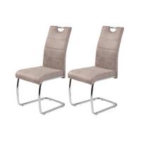 Schwingstuhl-Set Flora II S 2er-Set ca. 43x98 cm Beige - Chromfarben/Beige, MODERN, Textil/Metall (43/98/59cm) - MID.YOU