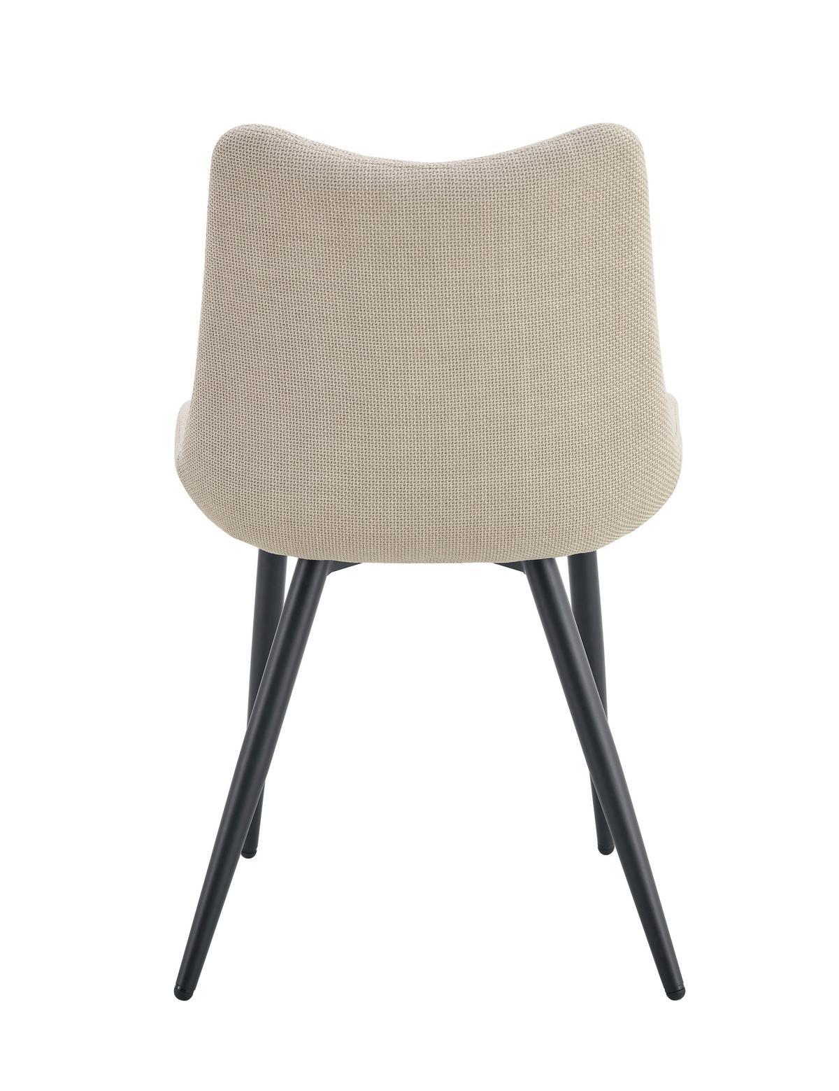 Set Stolov Lotta, Krem Barva, 2 Kos - črna/krem barve, Moderno, kovina/tekstil (53/86/59cm) - MID.YOU