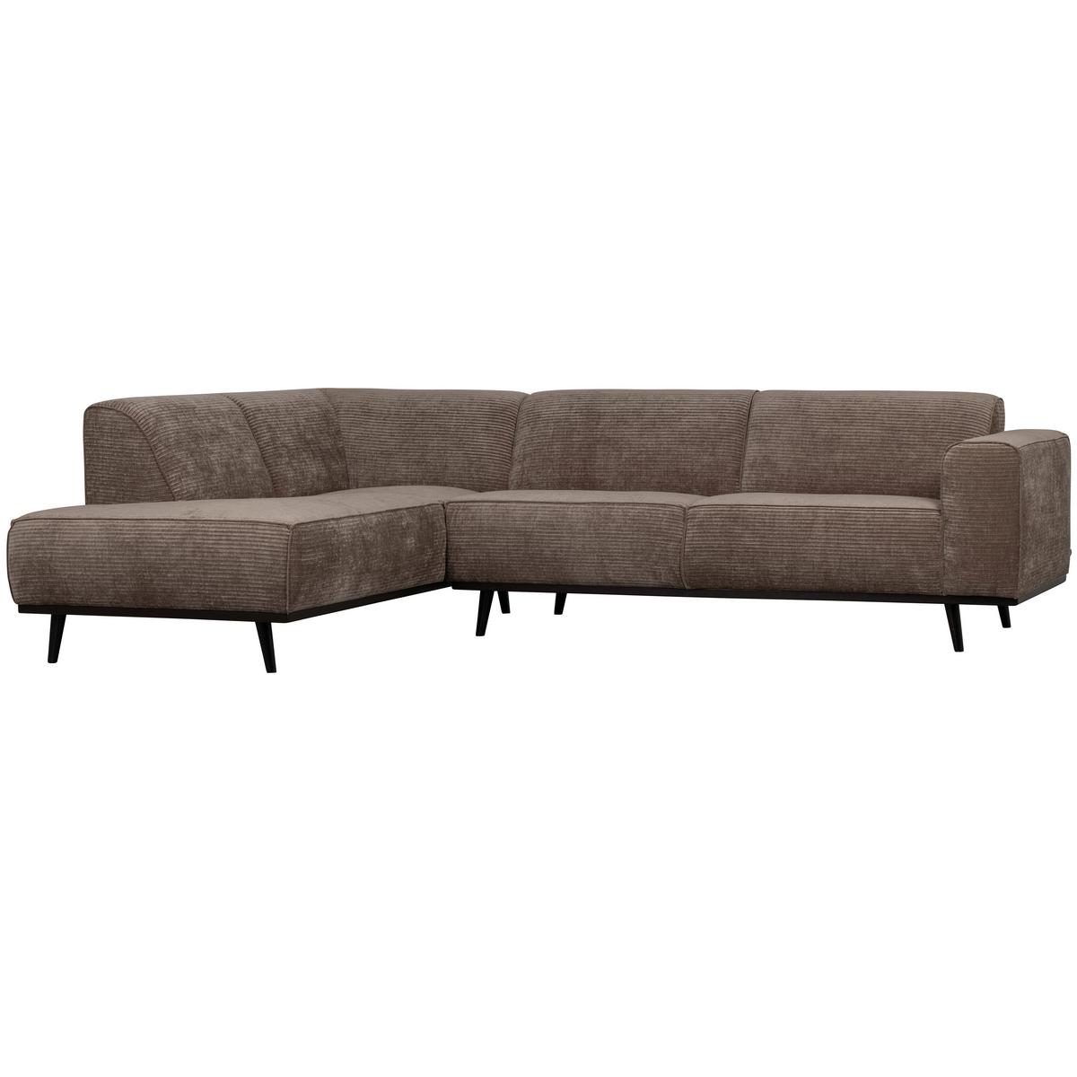 ECKSOFA Statement Taupe S: 210x274cm - Taupe/Schwarz, Design, Holz/Textil (210/274cm) - Livetastic