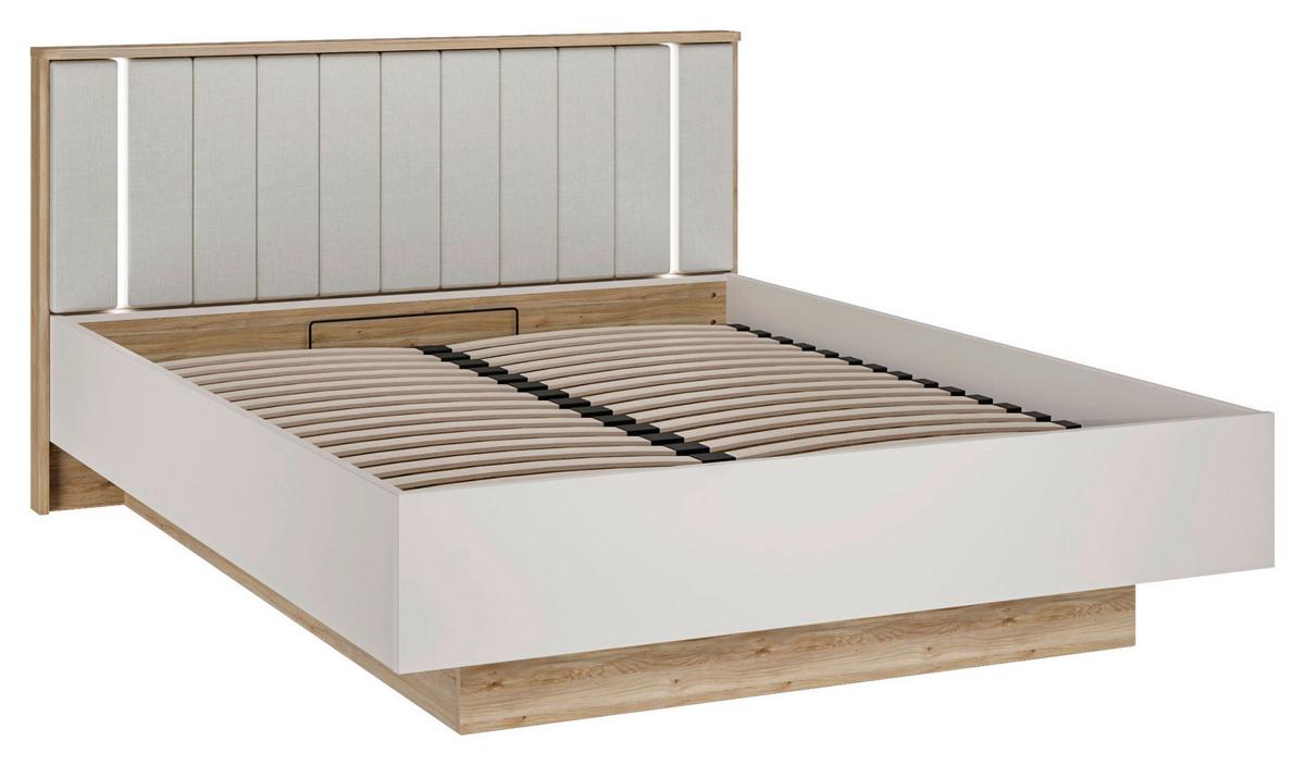Krevet Seravel - boje hrasta/boje pijeska, Konvencionalno, drvni materijal/tekstil (160/200cm) - Modern Living