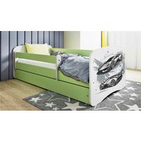 Otroška Postelja Babydreams, Bela, Zelena, 80x160cm - zelena/bela, Moderno, tekstil/leseni material (80/160cm) - MID.YOU