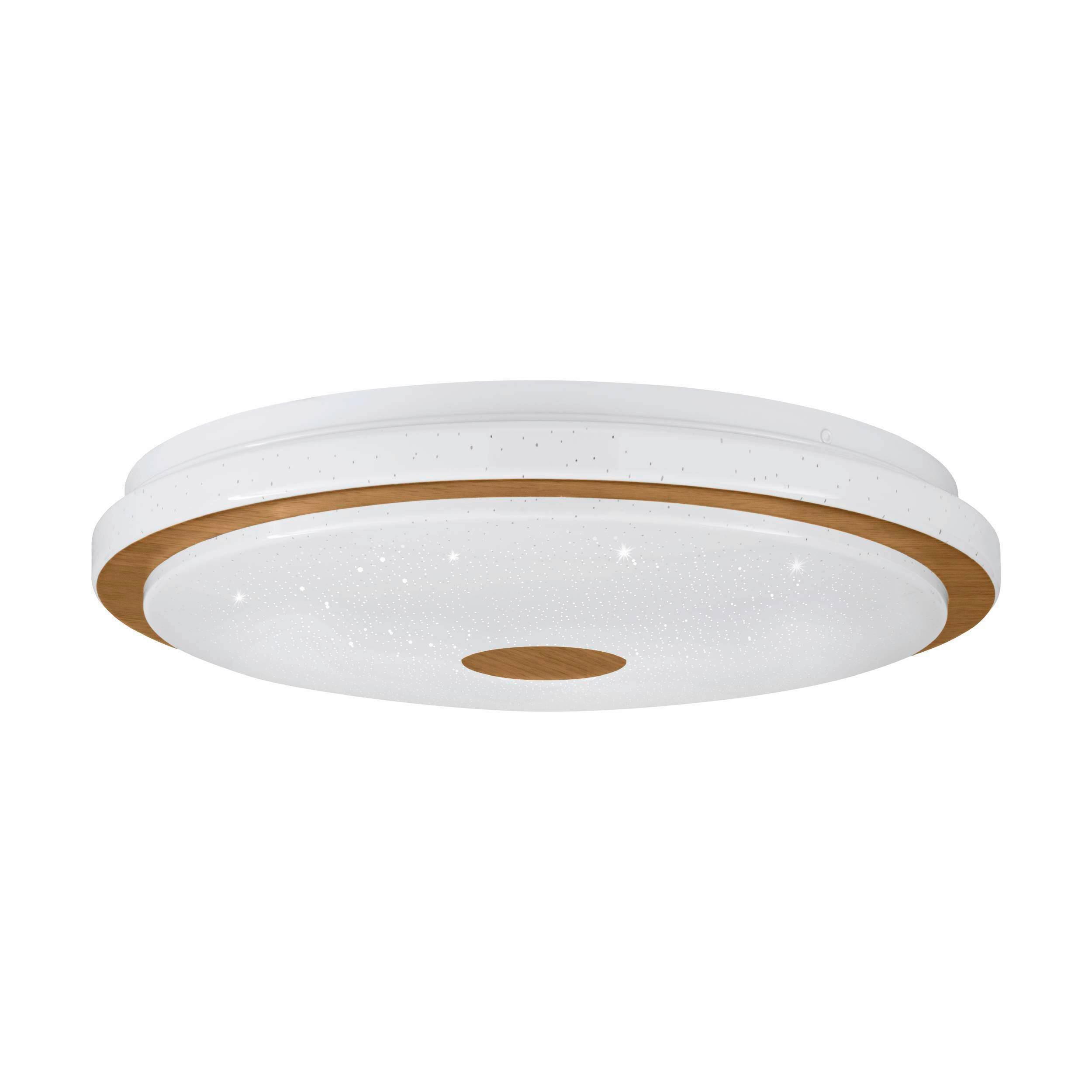 Led-deckenleuchte 900599_lanciano 1 - Weiss/Braun, Basics, Holz/Kunststoff (48/8cm) - Eglo