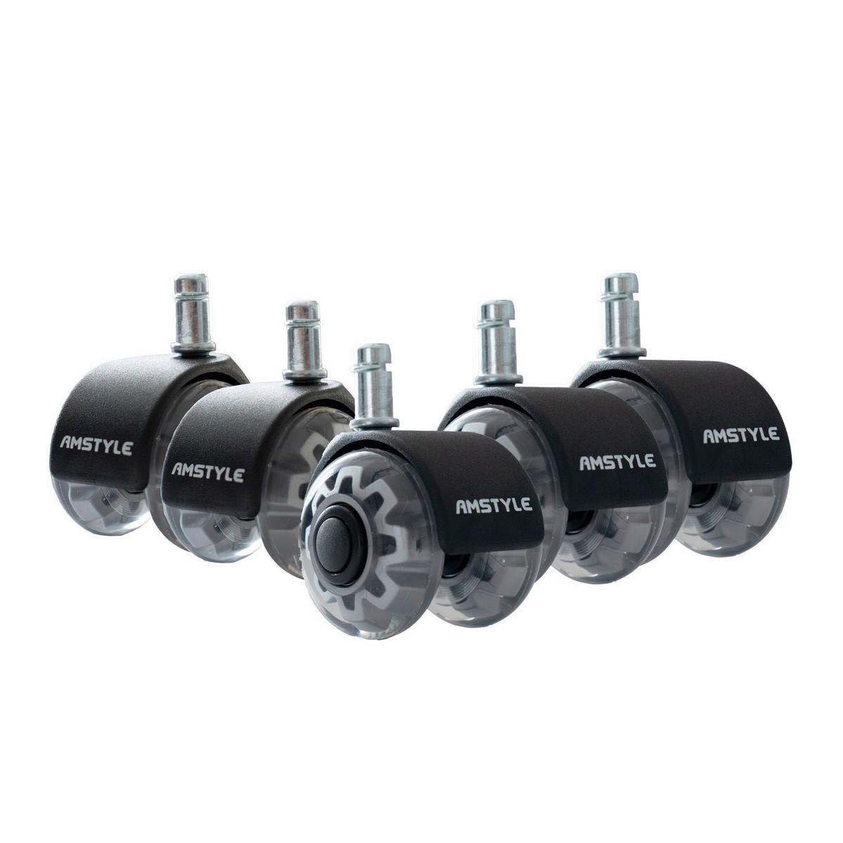 ROULETTE DE CHAISE PIVOTANTE DREHSTUHLROLLE SILBER - couleur argentée, Design, matière synthétique (5/8/5cm) - Livetastic