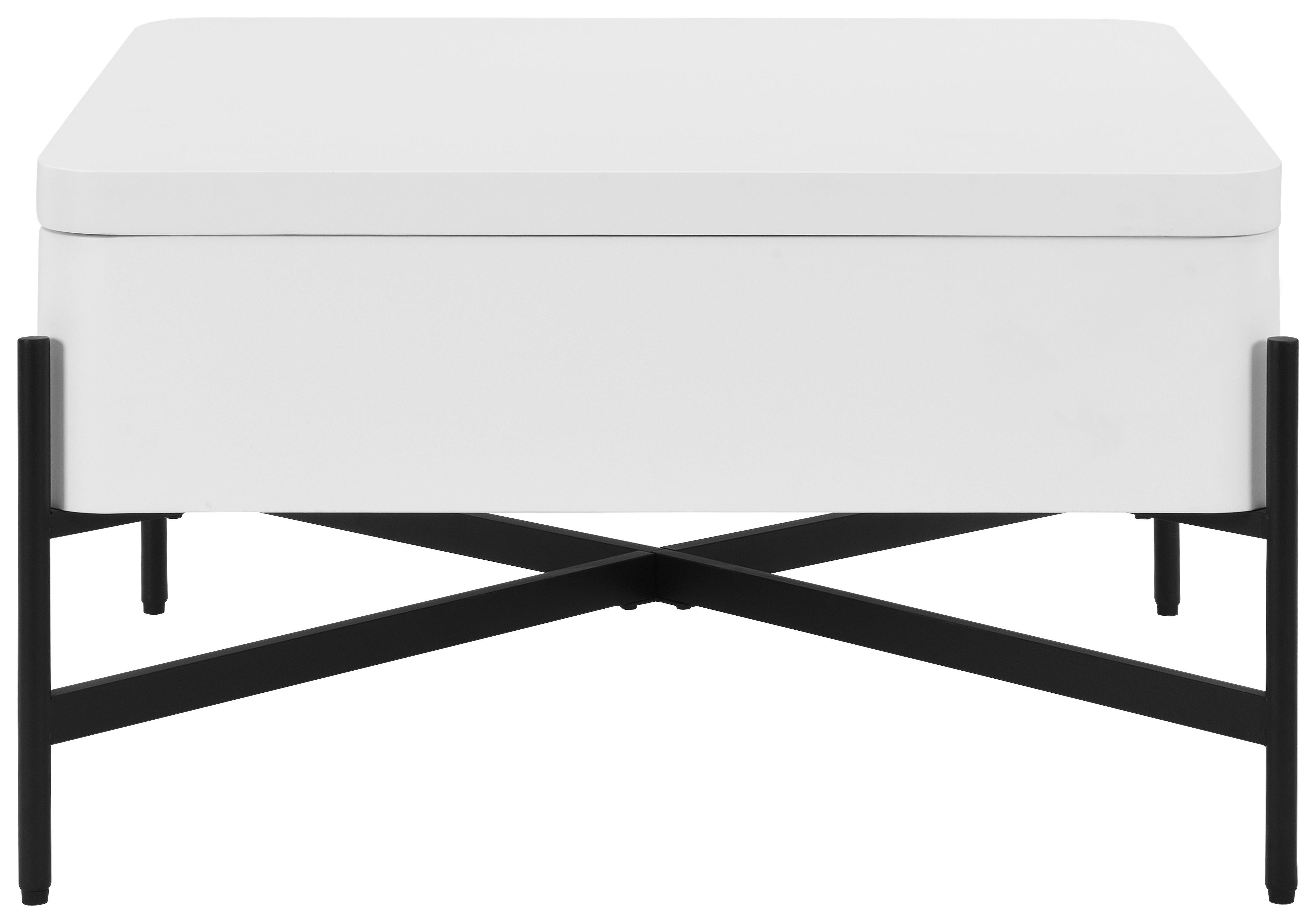 Klubska Miza Calvasi, Bela - črna/bela, Moderno, kovina/leseni material (75/45/75cm)
