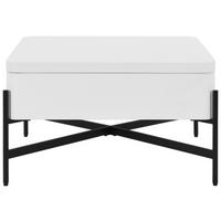 Klubska Miza Calvasi, Bela - črna/bela, Moderno, kovina/leseni material (75/45/75cm)