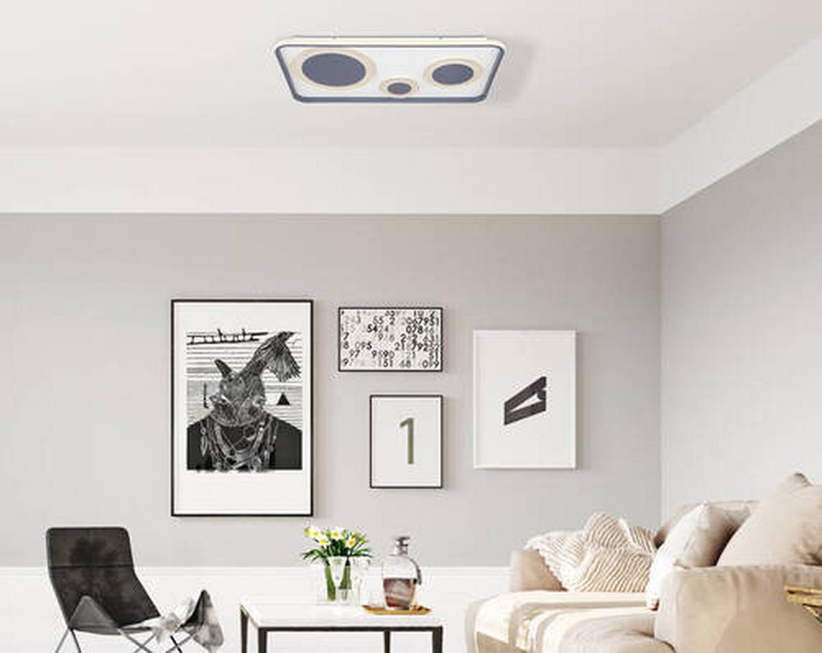 Stropna Led-svetilka Nora, S Sijalko - opal/antracit, Design, kovina/umetna masa (70/38/6,2cm) - Globo