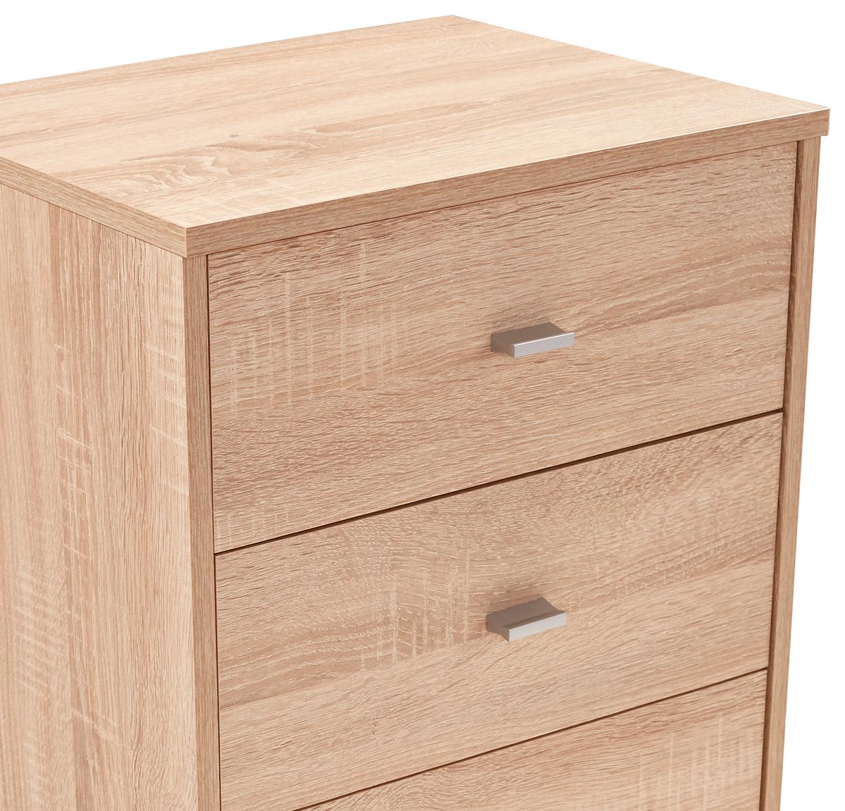 Nočna Omarica 4-You New - barve kroma/barve hrasta, Konvencionalno, umetna masa/leseni material (50/54,8/34,6cm) - Mömax