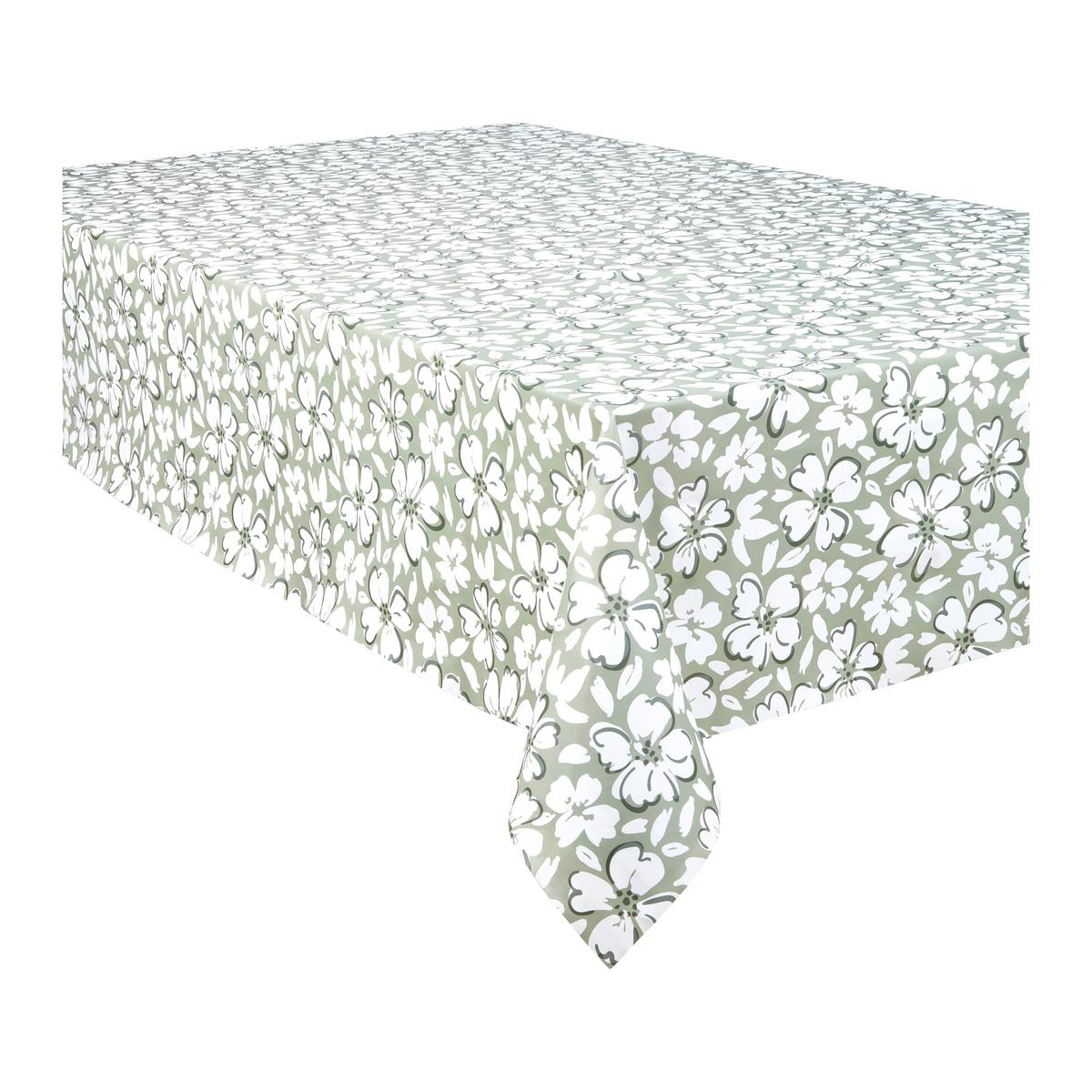 Tischdecke Petra Salbeigrün/Weiss ca. 140x240cm - Weiss/Salbeigrün, Konventionell, Textil (140/240cm) - Modern Living