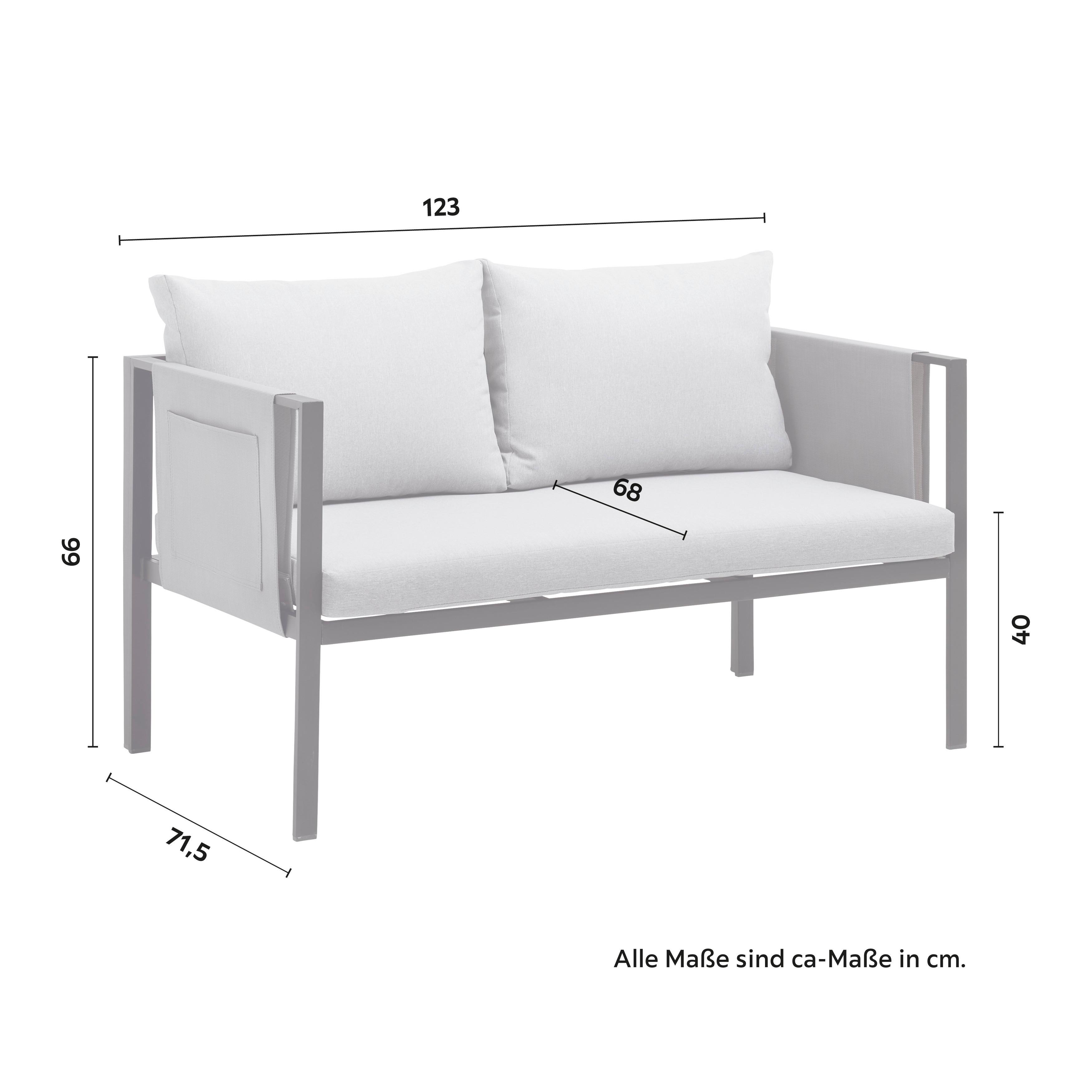 Kerti Garnitúra Filippo - Világosszürke/Szürke, modern, Üveg/Fém - Bessagi Garden