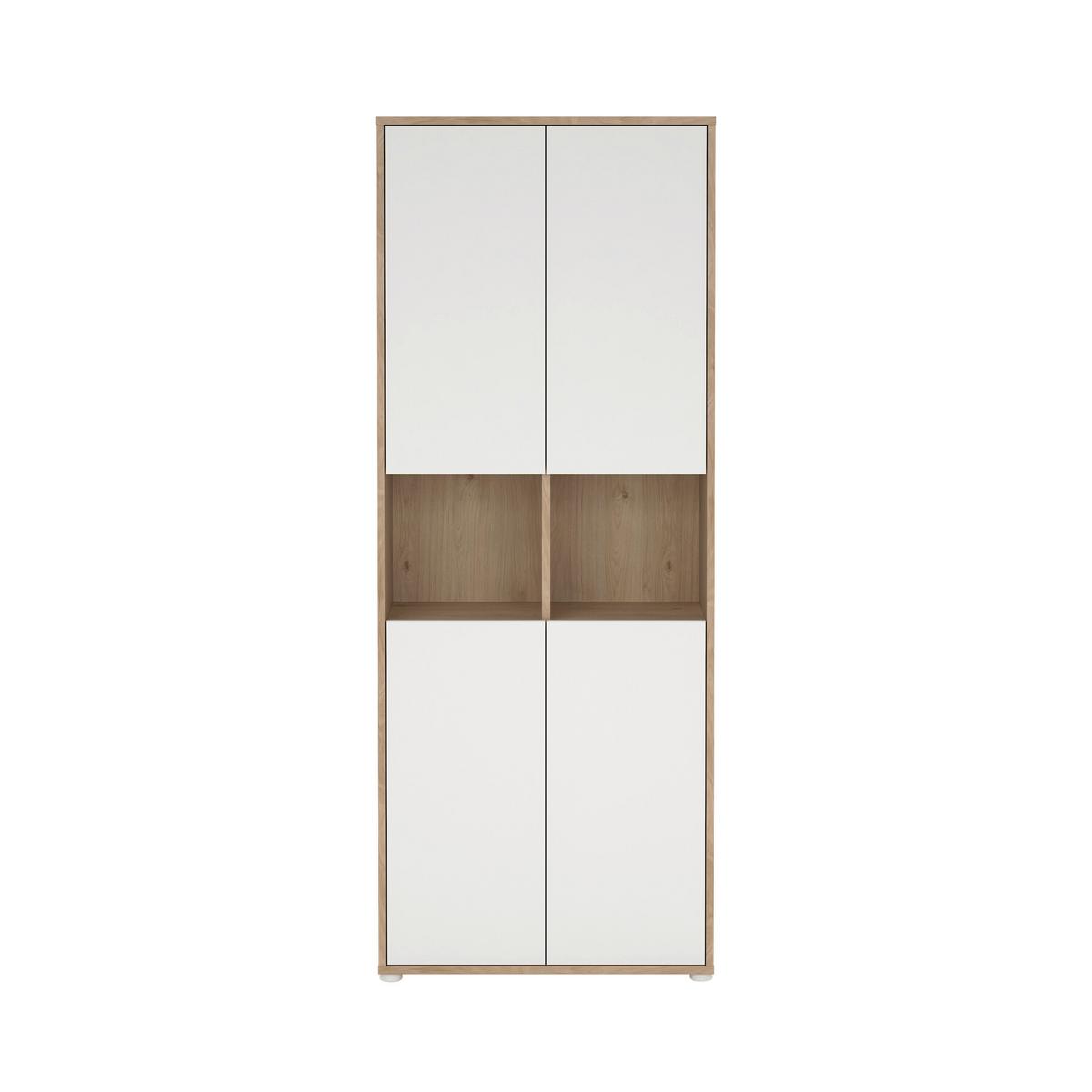 Arhivska Omara Sign, Bela, Barva Hrasta - barve hrasta/bela, Moderno, leseni material (79,6/207,7/34,3cm) - MID.YOU