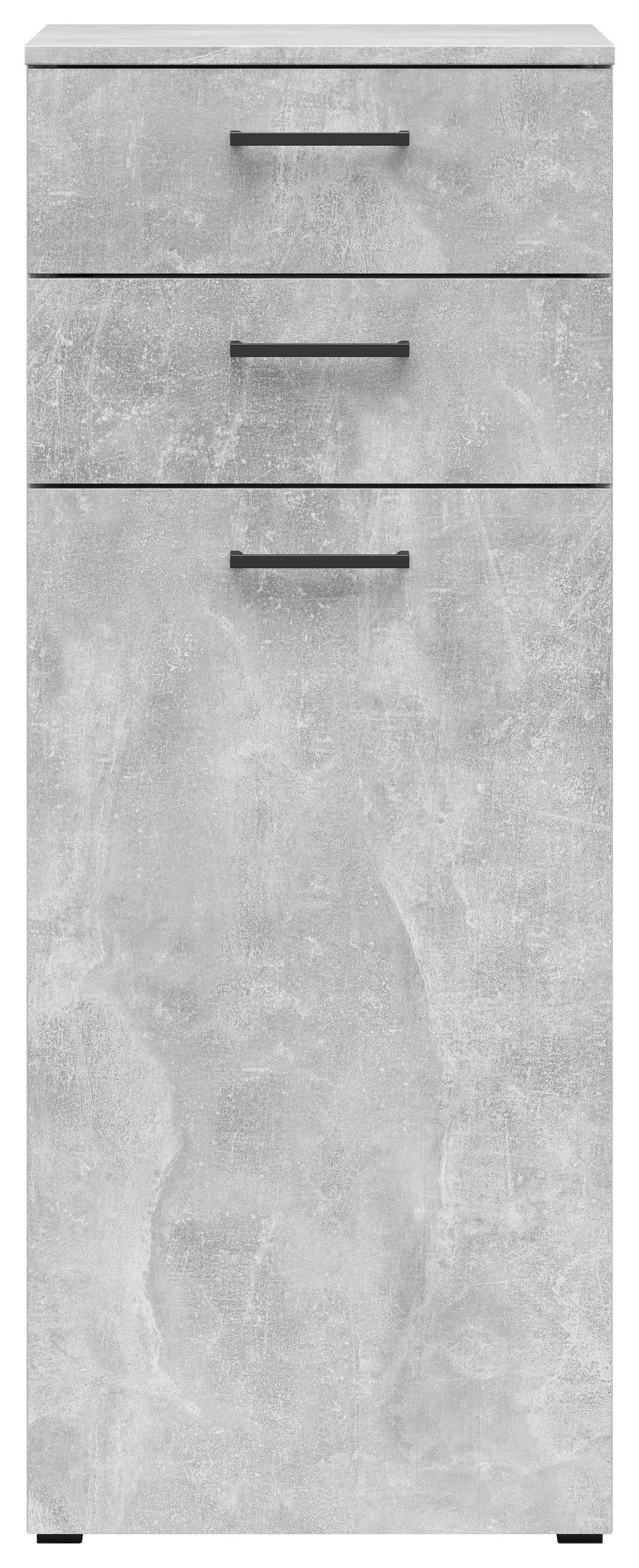 Kommode Multistauraum Betonoptik - Anthrazit/Schwarz, MODERN, Holzwerkstoff/Kunststoff (45/115/40cm) - Mömax