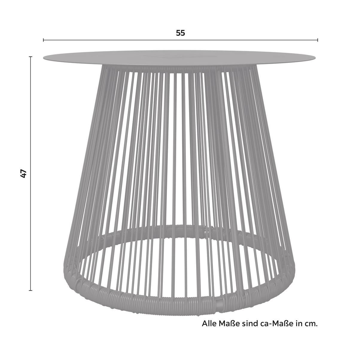 Gartenbeistelltisch Ruffy Schwarz Solar - Schwarz, MODERN, Kunststoff/Metall (55/47/55cm) - Bessagi Garden