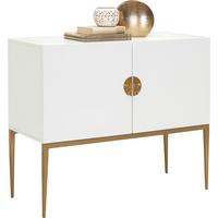 KOMODA CANTON - kolor mosiężny/biały, Design, materiał drewnopochodny/metal (100/85/40cm) - Carryhome