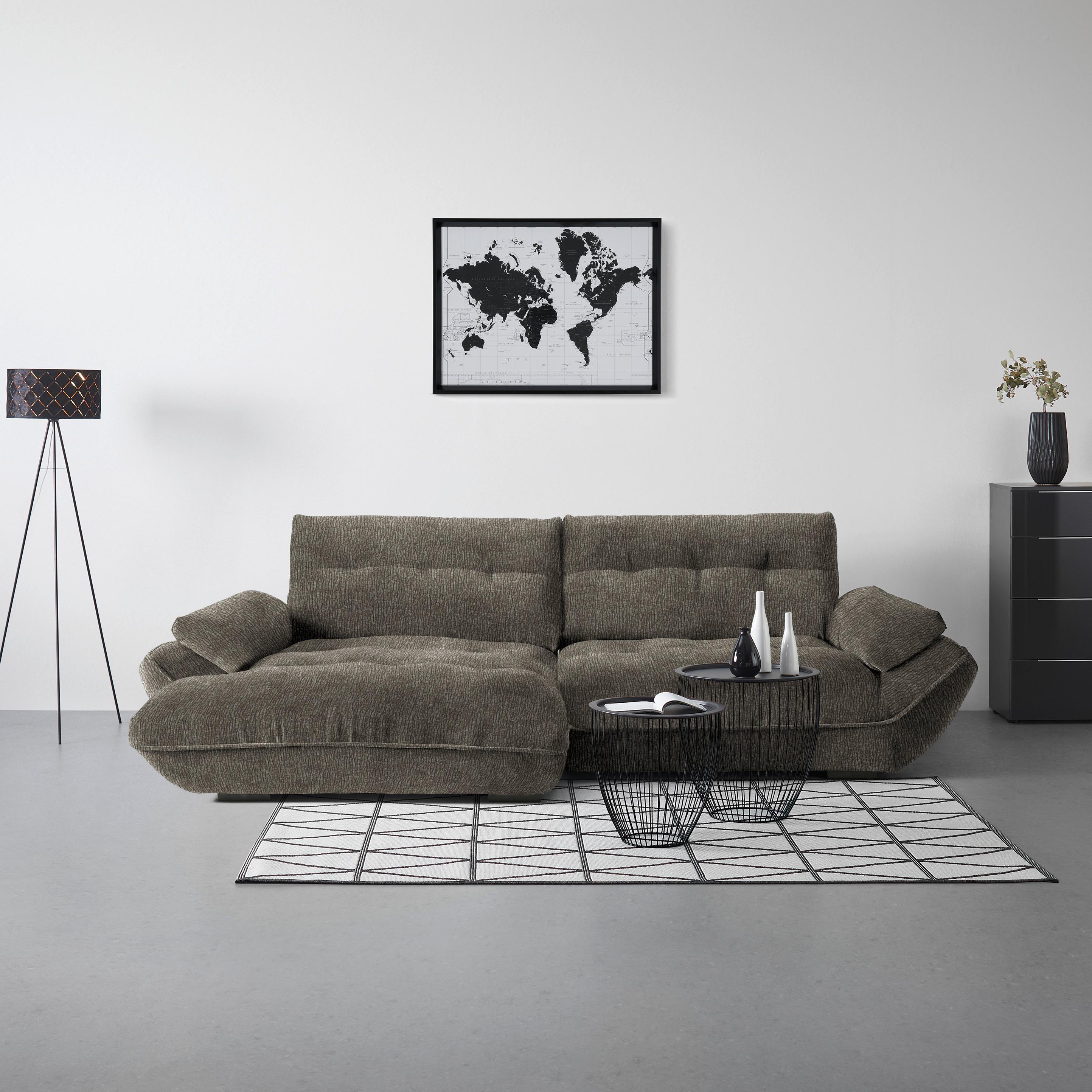 Wohnlandschaft Vivo Dunkelgrau - Dunkelgrau/Schwarz, MODERN, Kunststoff/Textil (179/63/317cm) - Premium Living